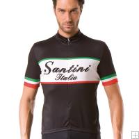 Santini Italy Short Sleeve Jersey Black