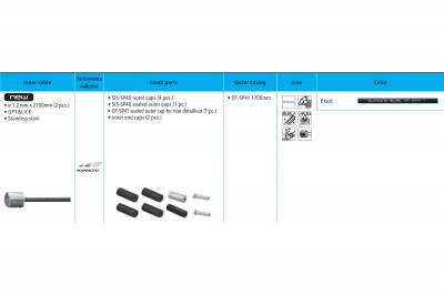 Shimano 105 5800 Road Gear Cable Set Black