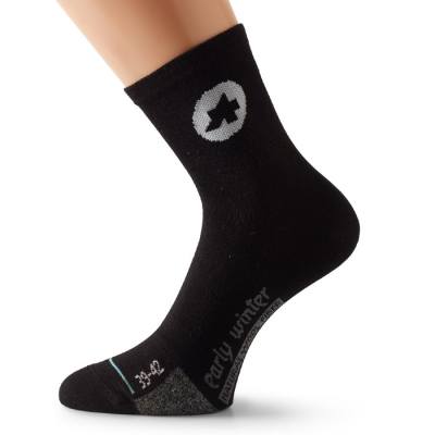 Assos S7 Early Winter Socks Black Volkanga