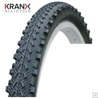 KranX Rush Semi-Slick MTB Tyre Black 26 x 2.00" (Wired)