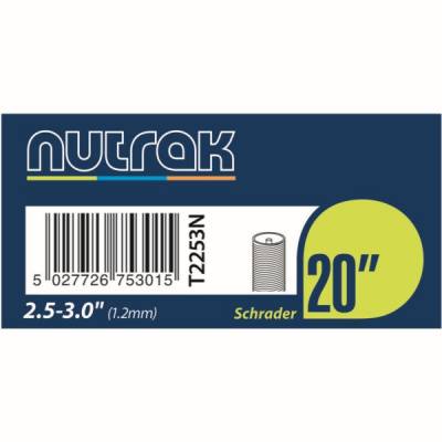 Nutrak 20 x 2.5 - 3.0 inch Schrader Valve 1.3mm Fat Bike Inner T